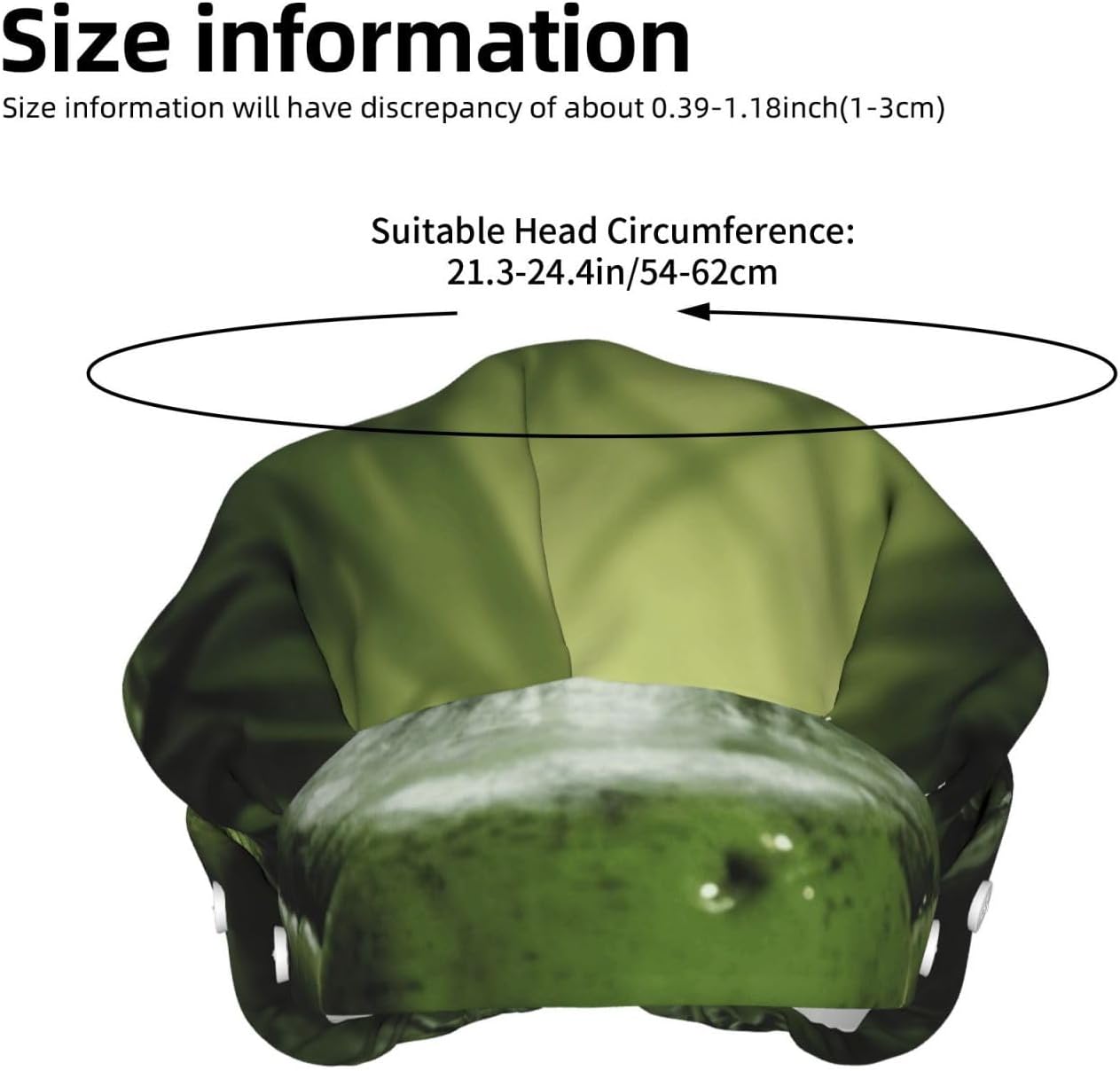 Gator Lurking Green Bouffant Cap with Buttons, Sweatband Cap