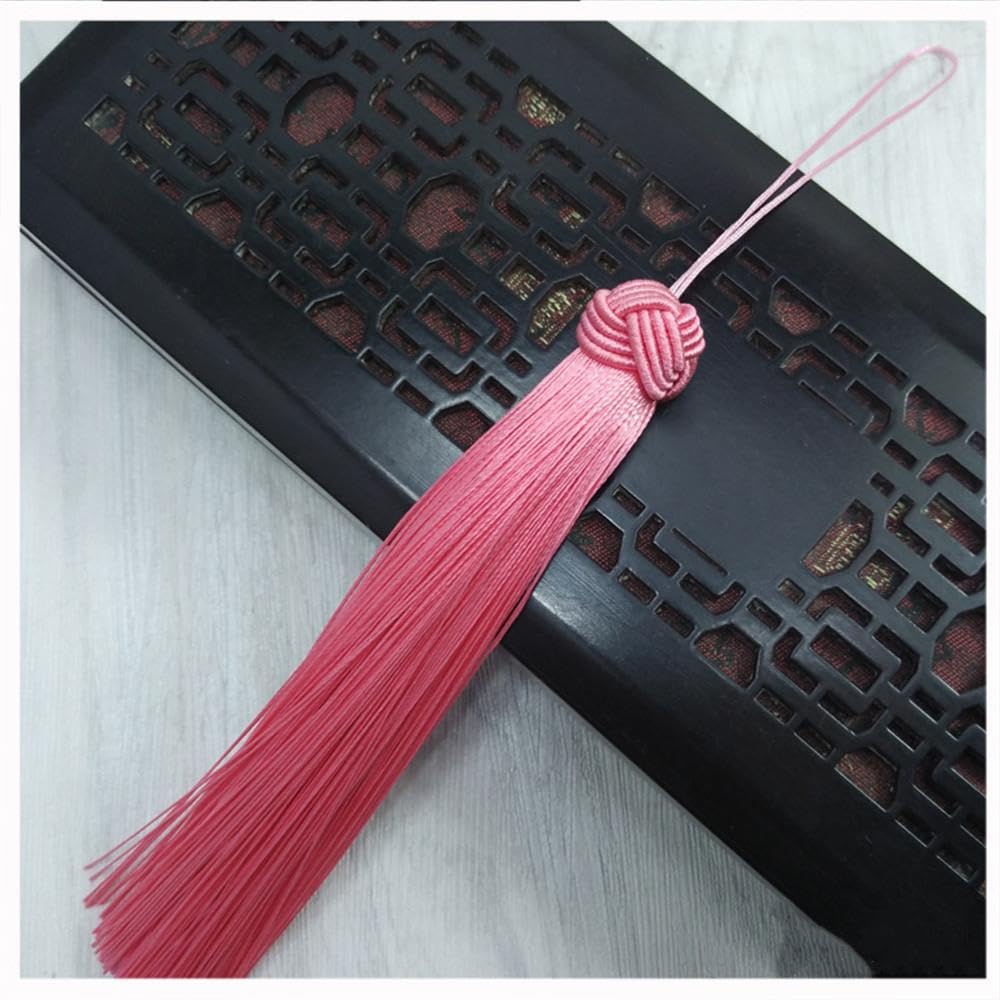 6 Pieces 15cm Silky Soft Tassels Mini Craft Tassels Small Tassel Pendant Decorative Key Tassels Handmade Tassel Key Chain Gifts Tiny Tassels for Earrings Souvenir Bookmarks DIY Craft (Pink)
