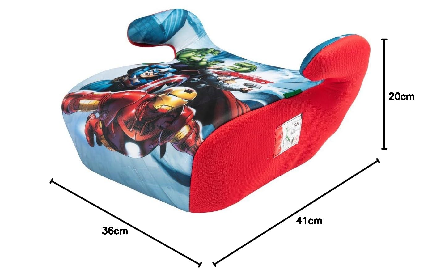 Marvel Avengers I-Size ECE R129 Autositz Für Kinder, 126-150 Cm, 22-36 Kg, 6-12 Jahre Alt, Gruppe 3, Leicht Und Einfach Zu Tragen — Abnehmbar Und Waschbar