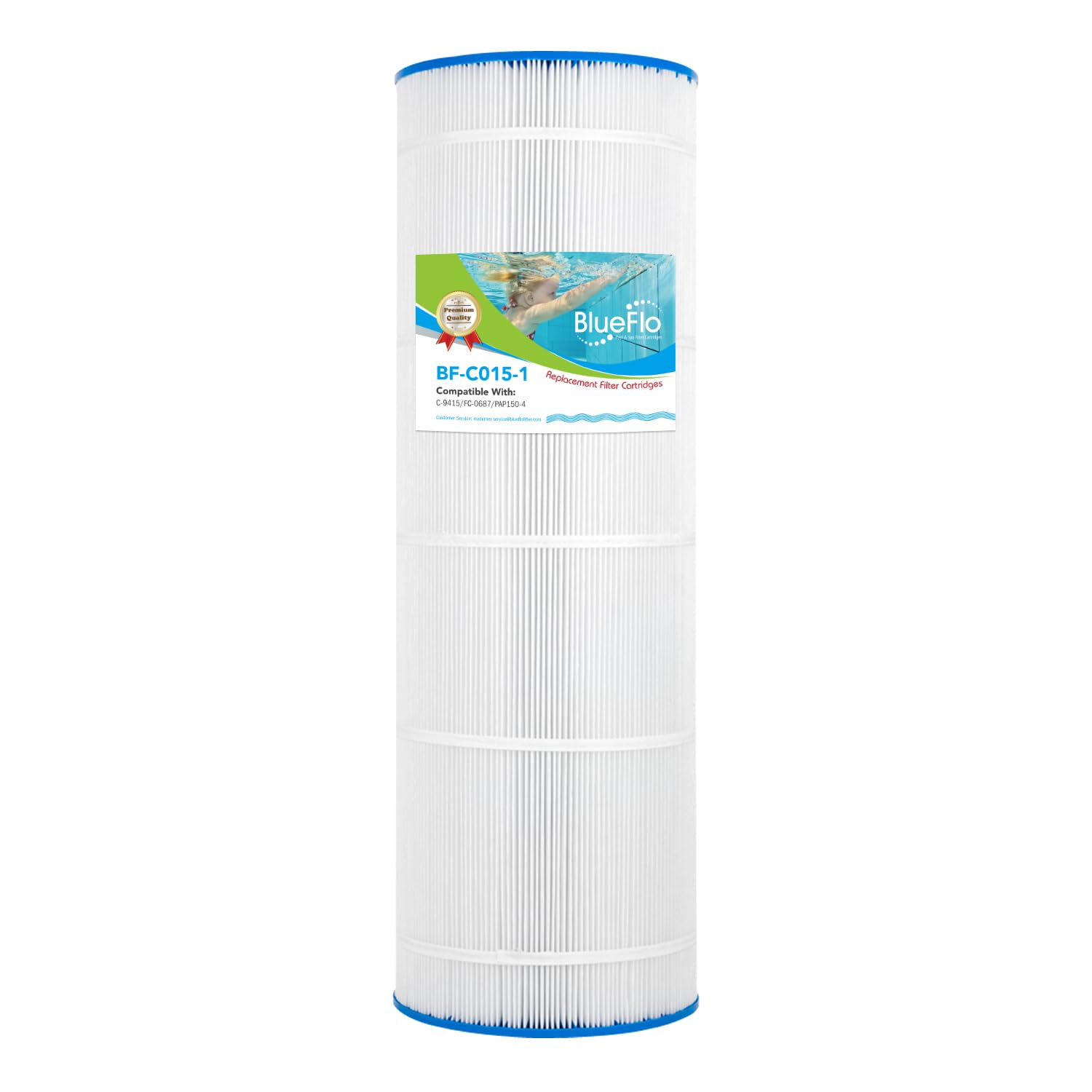 BLUEFLO PAP150 Pool Filter Replaces Unicel C-9415, Filbur FC-0687, Pentair CC150, CCRP150, R173216, 59054300, 160317, 160355, 160352, 31-1/8” x 10-1/16”