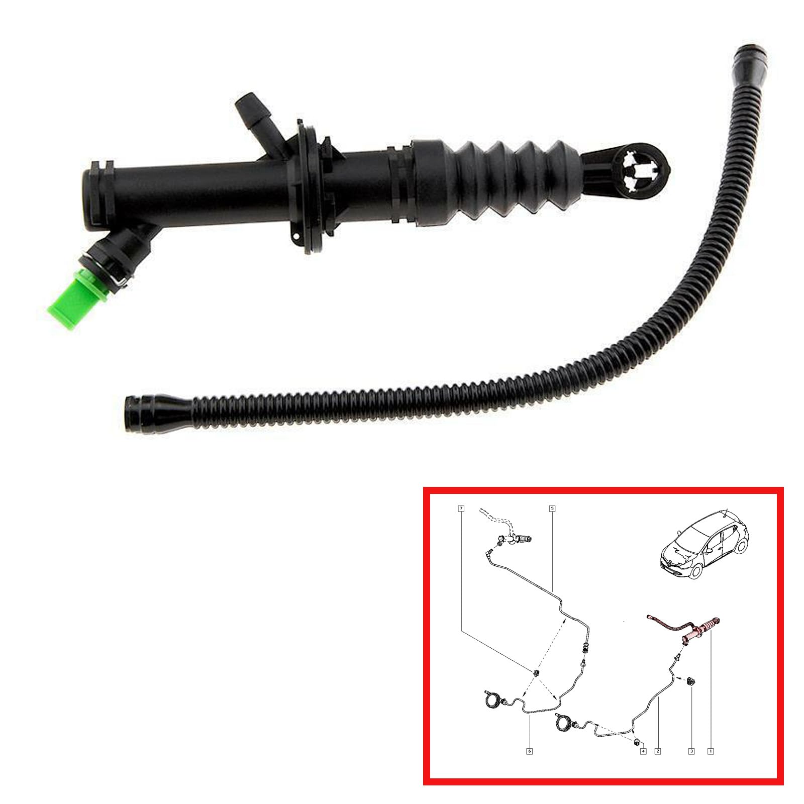 Partsline Cylindre Émetteur d'Embrayage compatible avec Captur I (2013-), Clio IV (2012-2021) - Réf 306100642R 306105773R