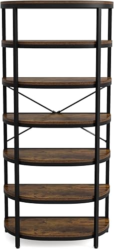 Miniatura 9 de Tribesigns Zapatero vertical, organizador de almacenamiento de zapatos de 7 niveles alto, estante grande para zapatos, soporte de zapatos de madera,