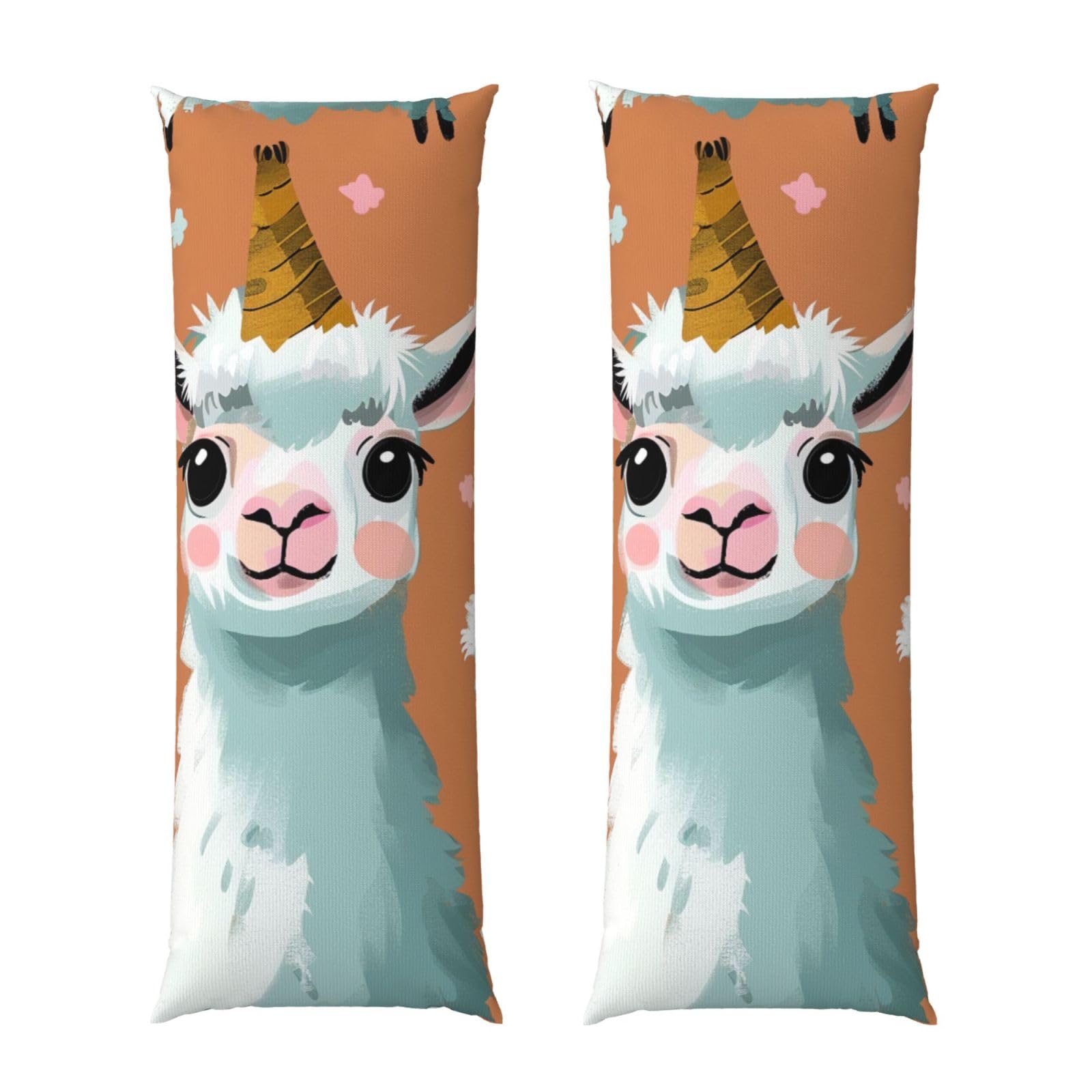 Body Pillow Cover 20x54 Inch, Cute Llama Print Long Lumbar Pillow Case with Zipper Long Body Pillowcase Decorative for Bed Sofa Bedroom