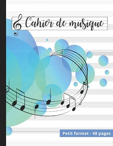 Cahier de Musique Petit Format: Carnet de Partitions et Paroles 17x22 avec Portées et Carreaux | Pour Enfants et Adultes Passionnés de Solfège et Composition Musicale