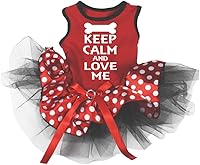 Vista 5 de Petitebella Keep Calm and Love Me - Vestido para cachorro (negro/dorado, talla XS)