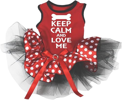 Miniatura 5 de Petitebella Keep Calm and Love Me - Vestido para cachorro (negro/dorado, talla XXL)
