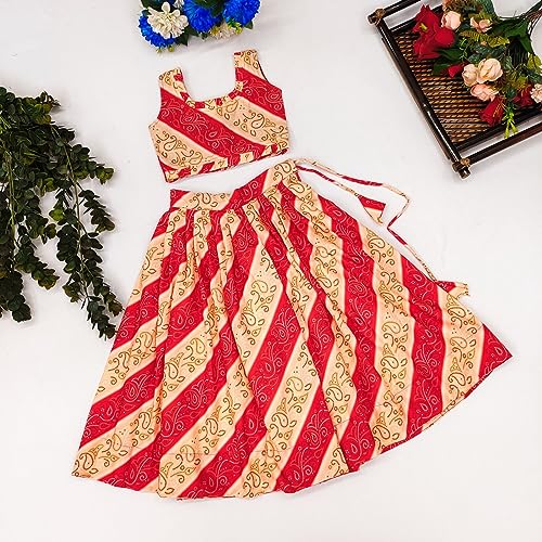 Image of FOND FASHION Kids printed Lehenga with embroidered Top