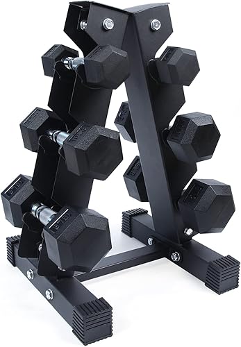 Miniatura 17 de RitFit 5-780LBS Rubber Coated Hex Dumbbell Weight Set with Rack for Home Gym, Strength Training, Workouts