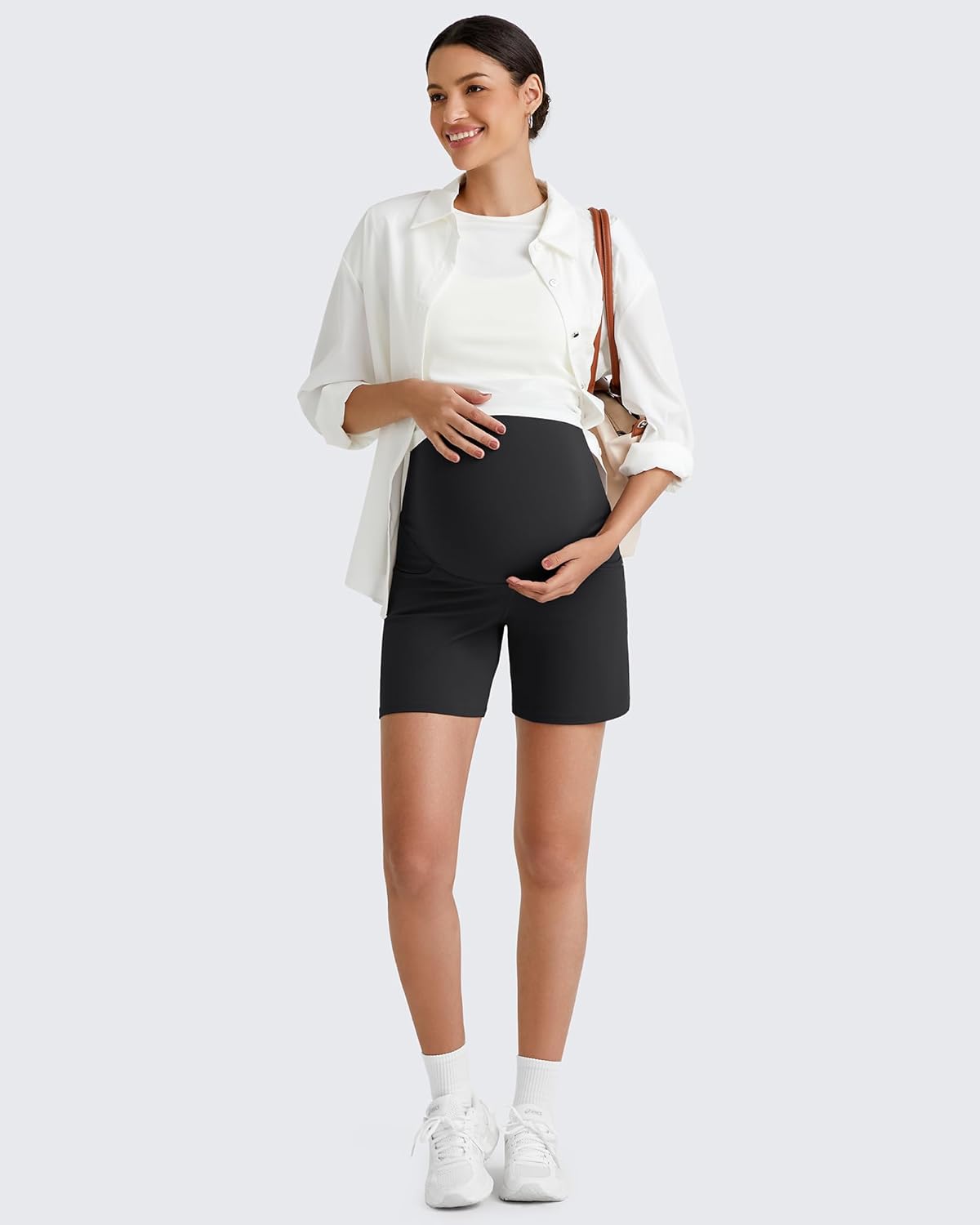 G4Free BareFeel Maternity Athletic Shorts with Pockets Over The Belly Workout Pants Comfy Summer Pregnancy Clothes - Image 7