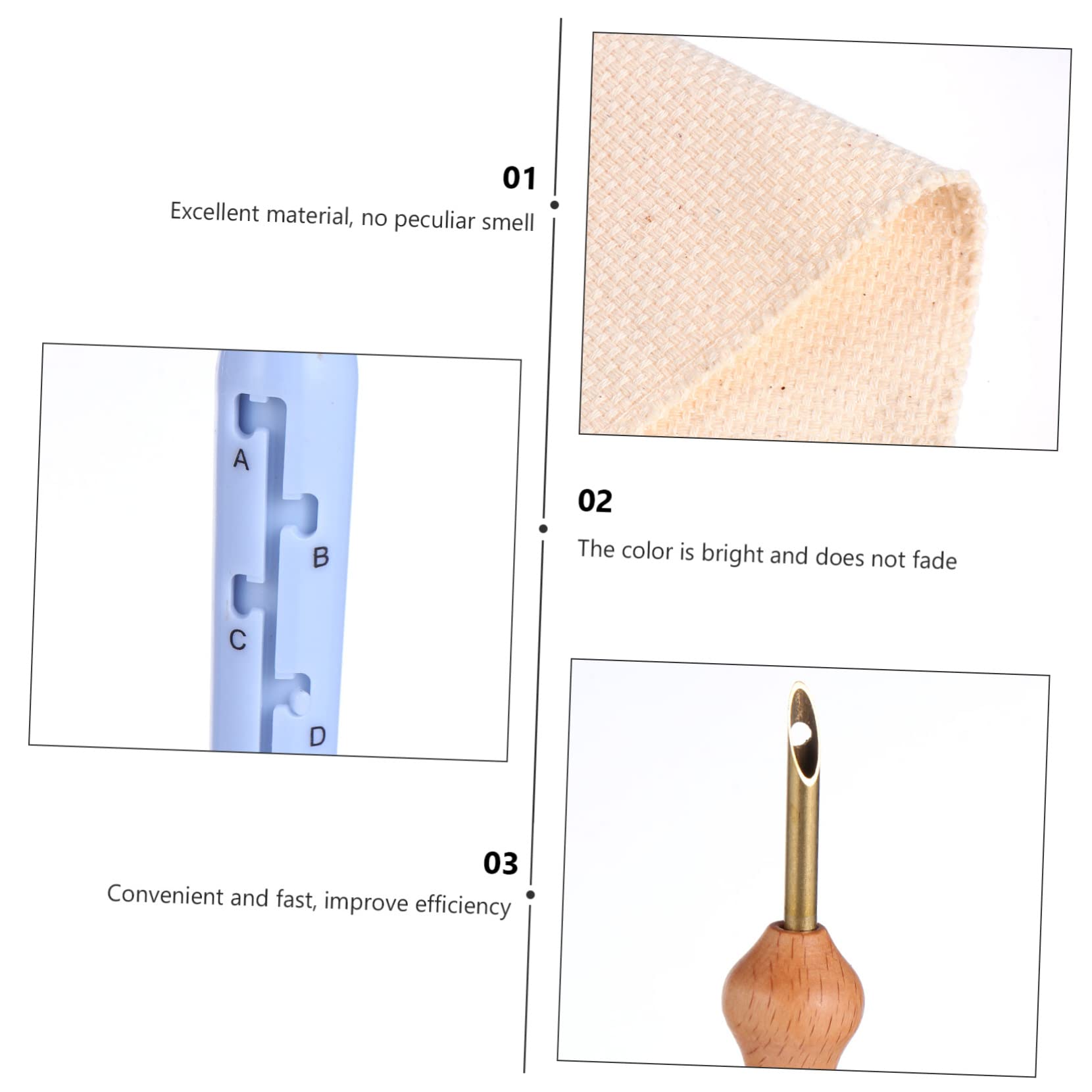 SEWACC 3juegos Kit De Agujas Punzón Ajustables Para Bordado Accesorios Completos Para Proyectos De Costura y Manualidades