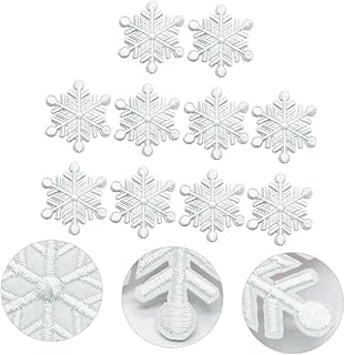 Yardenfun Adesivos De Pano De Neve DIY Adesivos Caseiros Adesivos De Adesivos Brancos Adesivos De Pano De Natal Floco De Neve Costurar Em Remendos Remendo De Pano DIY Remendo