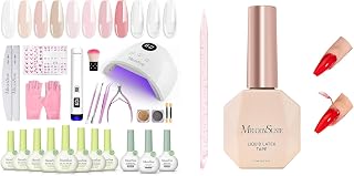 Gel Nail Polish Kit with UV Nail Lamp MelodySusie Liquid Latex for Nails, 15ml Peel off Fast Dry Cuticle Guard