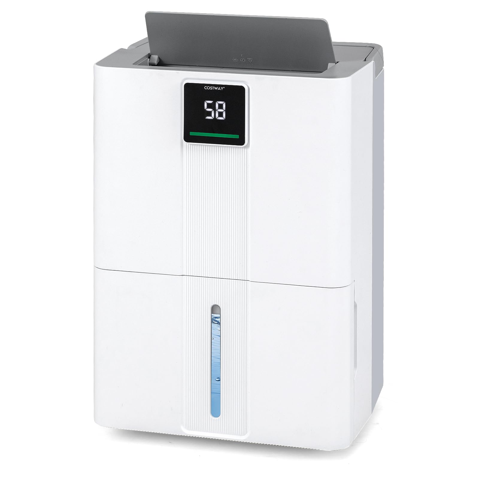 COSTWAY 40L/Day Dehumidifier with 3 Modes, 3-Color Light, 2 Speed, Continuous Drainage, Laundry Drying, Sleep Mode, 5.5L Water Tank, 24H Timer, Auto Defrost & Child Lock (40L/Day, Dual LED Display)