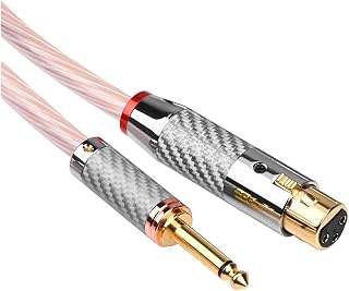 HAQT OCC And Silver Mixed Hifi Dual TRS 6.35mm To Dual 3 Pin XLR Balanced Cable 6.5mm To XLR Cable (Color : 6.5 to female XLR, Size : 1m)