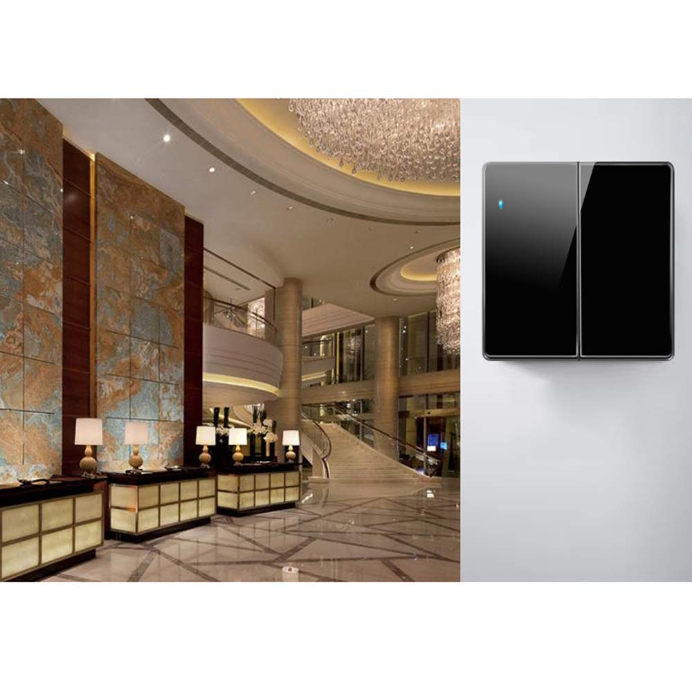 Lichtschalter, Lampenschalter, ❀ intelligente Lichtschalter, 86 Typ großer Panel-Schalter, Wandlichtschalter, Hotel, Restaurant, kommerzieller Schlüsselschalter mit LED-Anzeigelampe (Farbe: leeres Pan