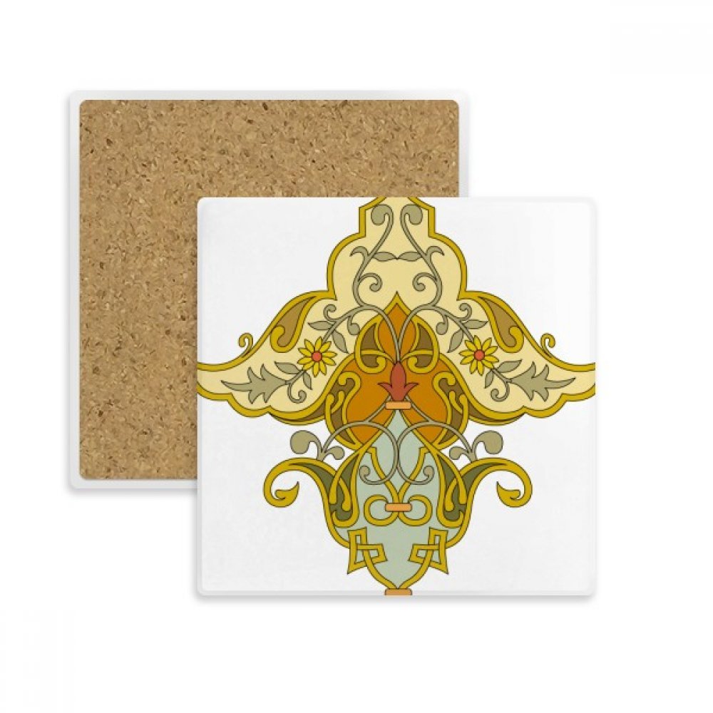 Coaster carré tasse porte pierre absorbante motif baroque fleur moderne multicolore boisson