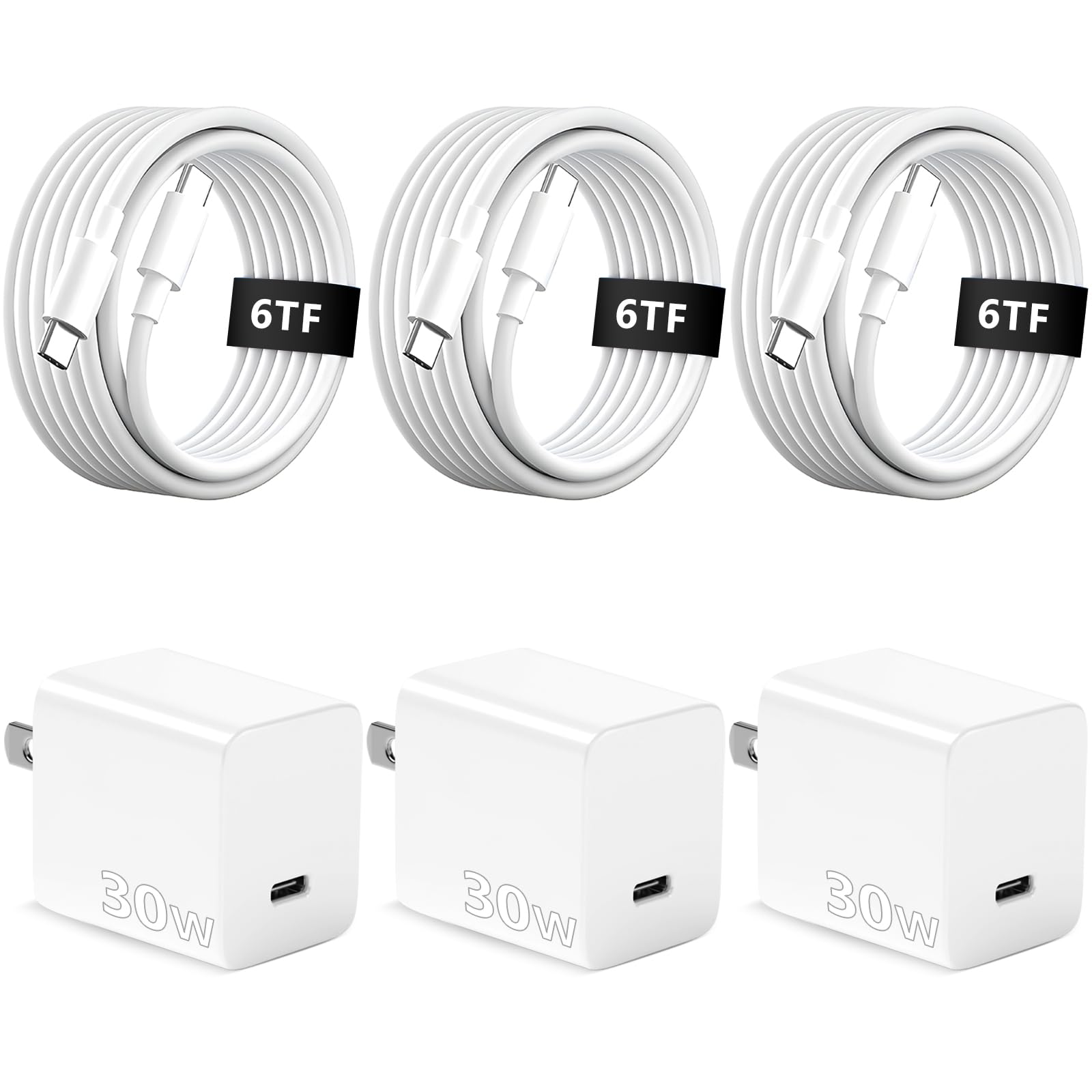 iPhone 15 16 17 Charger Fast Charging,6.6 FT Long USB C Charger Cord with 30W Type C Phone Fast Charging Block for iPhone 17/16/Pro/Pro max/16 Plus, iPhone 15/15 pro/15 pro max/15 Plus,iPad,Android