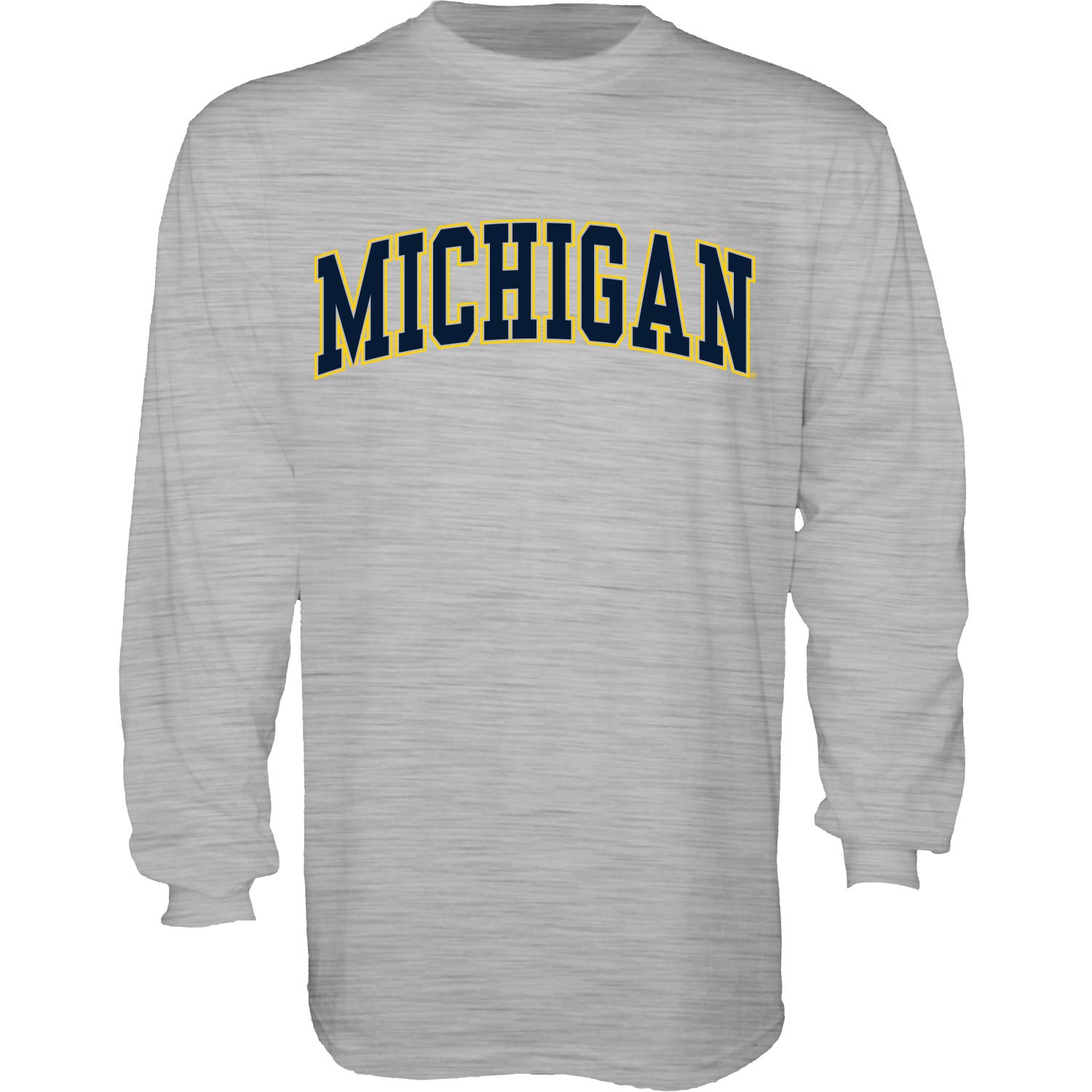 The Blue Brand Blue84 NCAA Michigan Wolverines Mens Arching Team Name Long Sleeve T Shirt, Michigan Wolverines Dark Heather, XX-Large