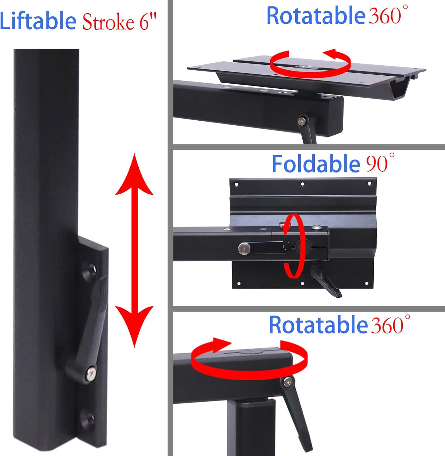 Upgrade Rv Table Leg with Folding Table Top, Swivels 360 Degrees Removable Premium Aluminum Alloy Rv Table Leg Bracket Accessories for Rv, Pontoon, Truck Camper, Travel Trailer…