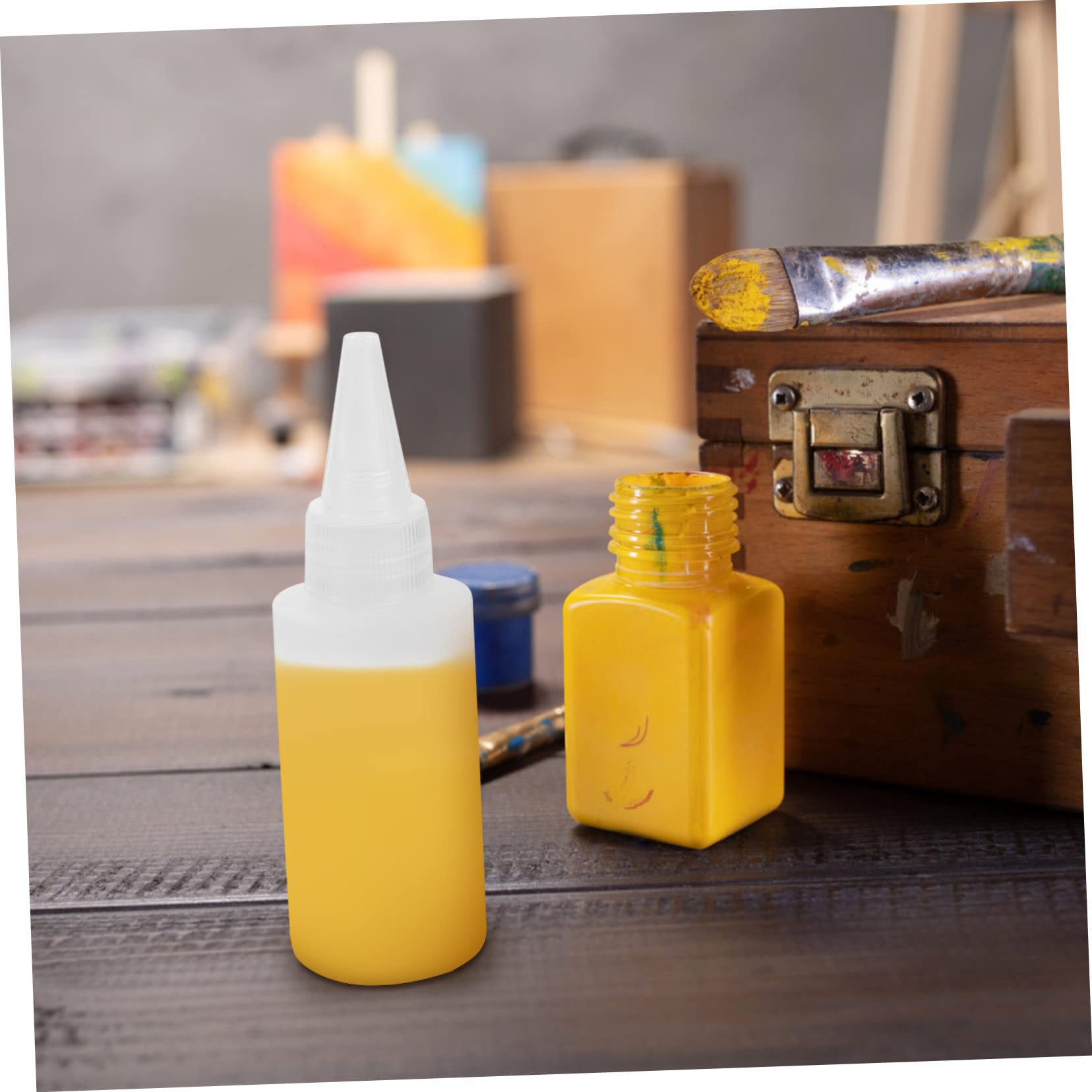 Botellas Dispensadoras de Pigmento 50ml Punta, 100 Piezas | Plástico Blanco, Recargables y Portátiles, Limpieza Sencilla, Cabezal Afilado para Dosificación Precisa