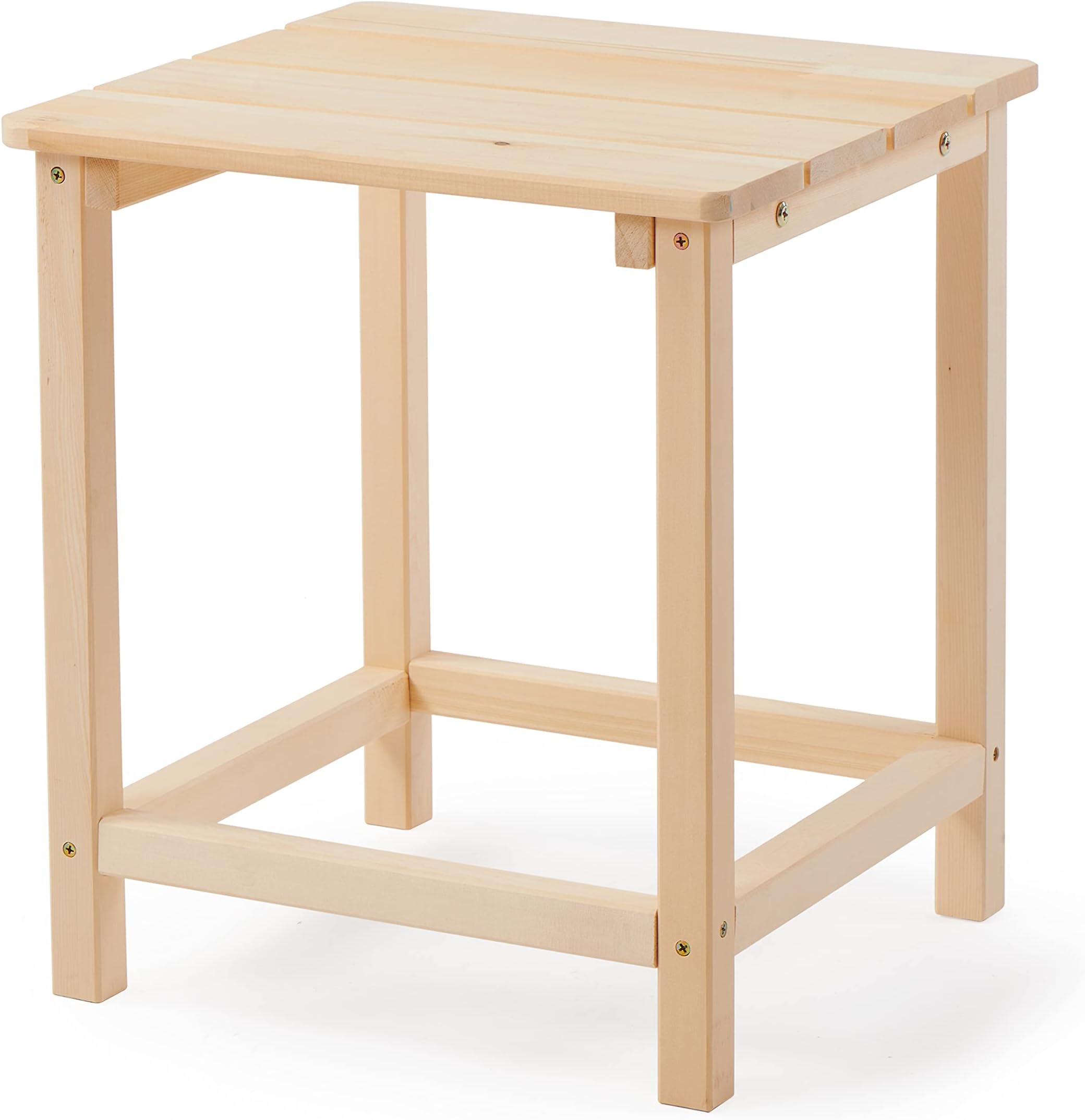 Outdoor Wooden Adirondack Patio Side Table, Cedar Wood Garden End Table, Coffee Table for Indoor or Outdoor