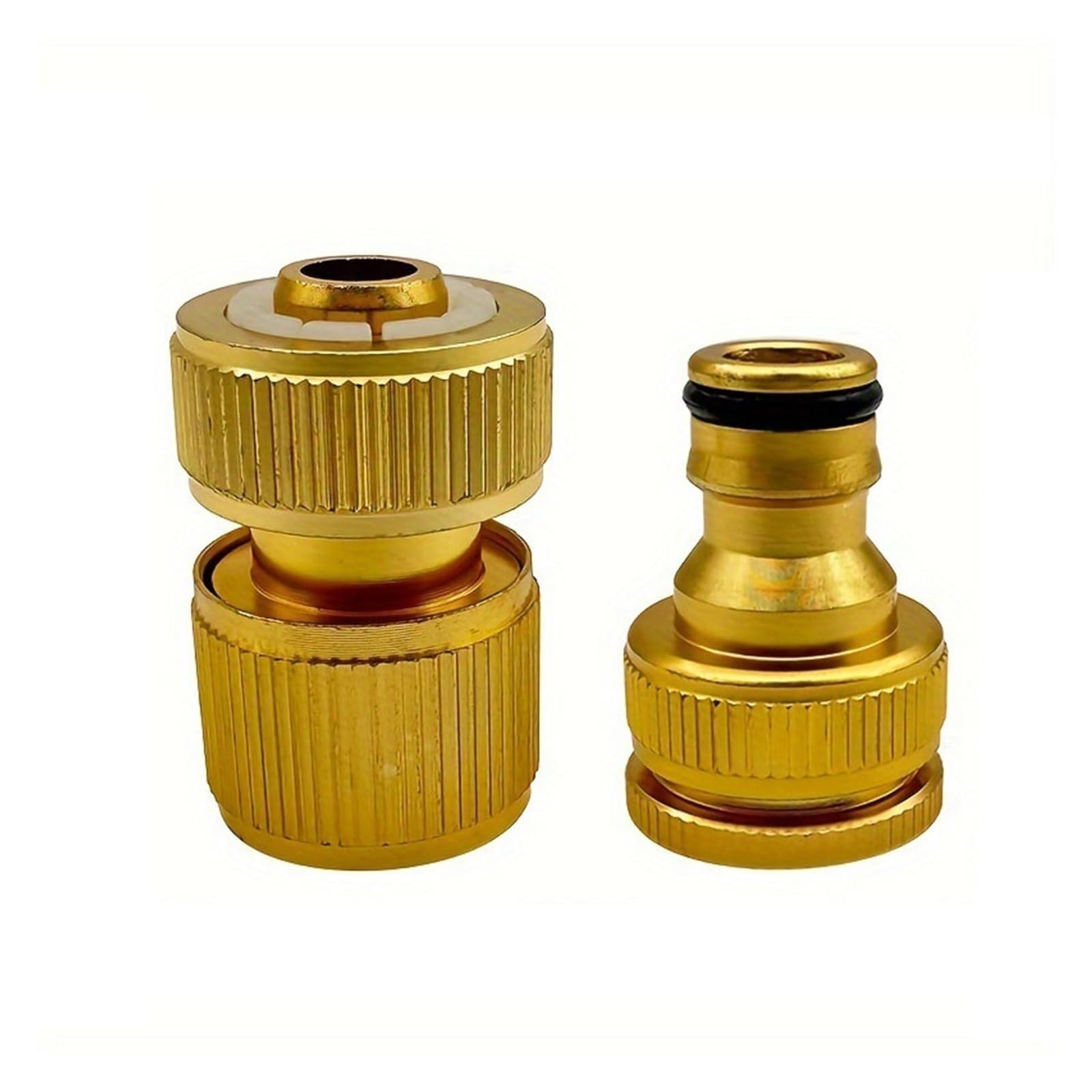 Ensemble de connecteurs de tuyaux en aluminium, norme européenne, raccord de robinet 1/2 et 3/4 pouces + connexion rapide 1/2 pouces (13-16mm), for tuyaux de jardin, 2/4/6 pièces(6Pcs)