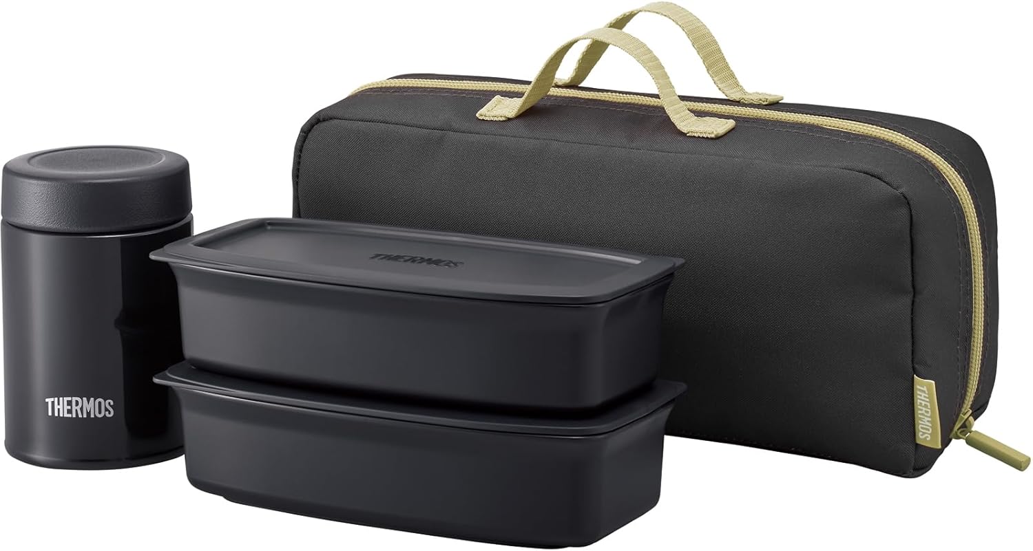 Thermos サーモス JEA-1001 SMB JEA-01 Lunch Box, Silicone Stainless Steel, Smoke Black