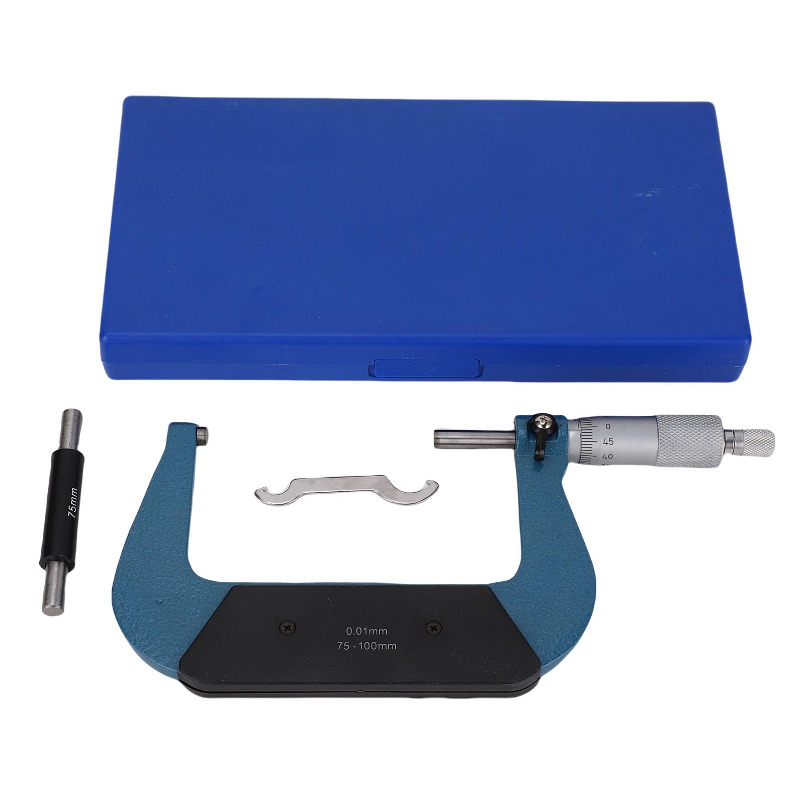 Außenmikrometer-Set, 0,01 mm Genauigkeit, 75 bis 100 mm Messbereich, Maschinisten-Mikrometer für Länge, Durchmesser, Dicke, Messung für technische Bearbeitungsaufgaben,