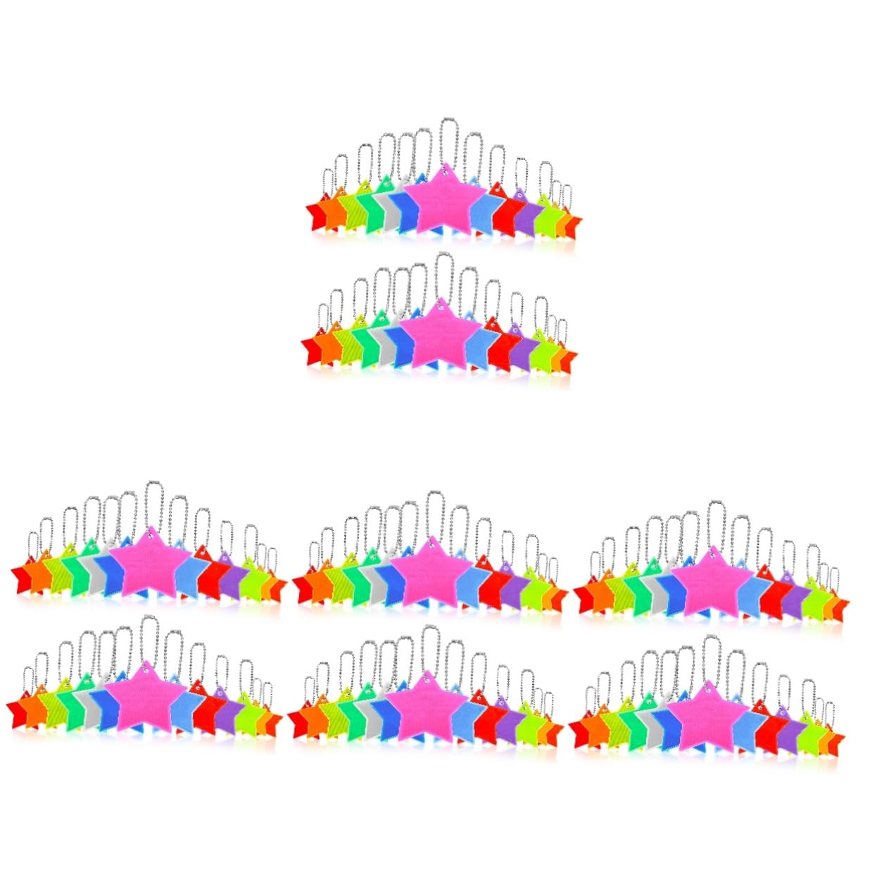 Toddmomy Llavero Colgantes Reflectantes De Estrellas Equipo Reflectante con Estilo Chaleco De Visibilidad Accesorios De Neón Etiqueta Celosía Reflectante De PVC