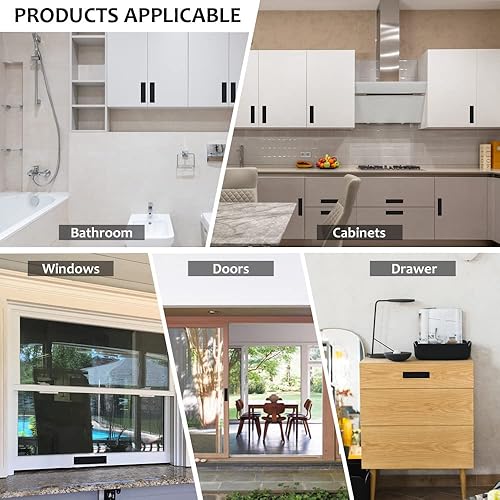 Miniatura 6 de 2 manijas rectangulares empotradas para puerta con tornillo, manija de puerta corredera de metal plana trasera de granero, manija empotrada para