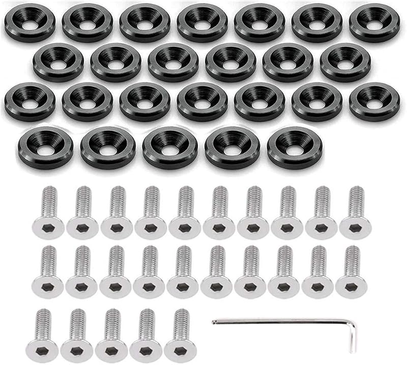 Kit de parafusos sextavados com arruela para acabamento do cofre do motor RVCAZON M6 x 20 mm – 25 unidades