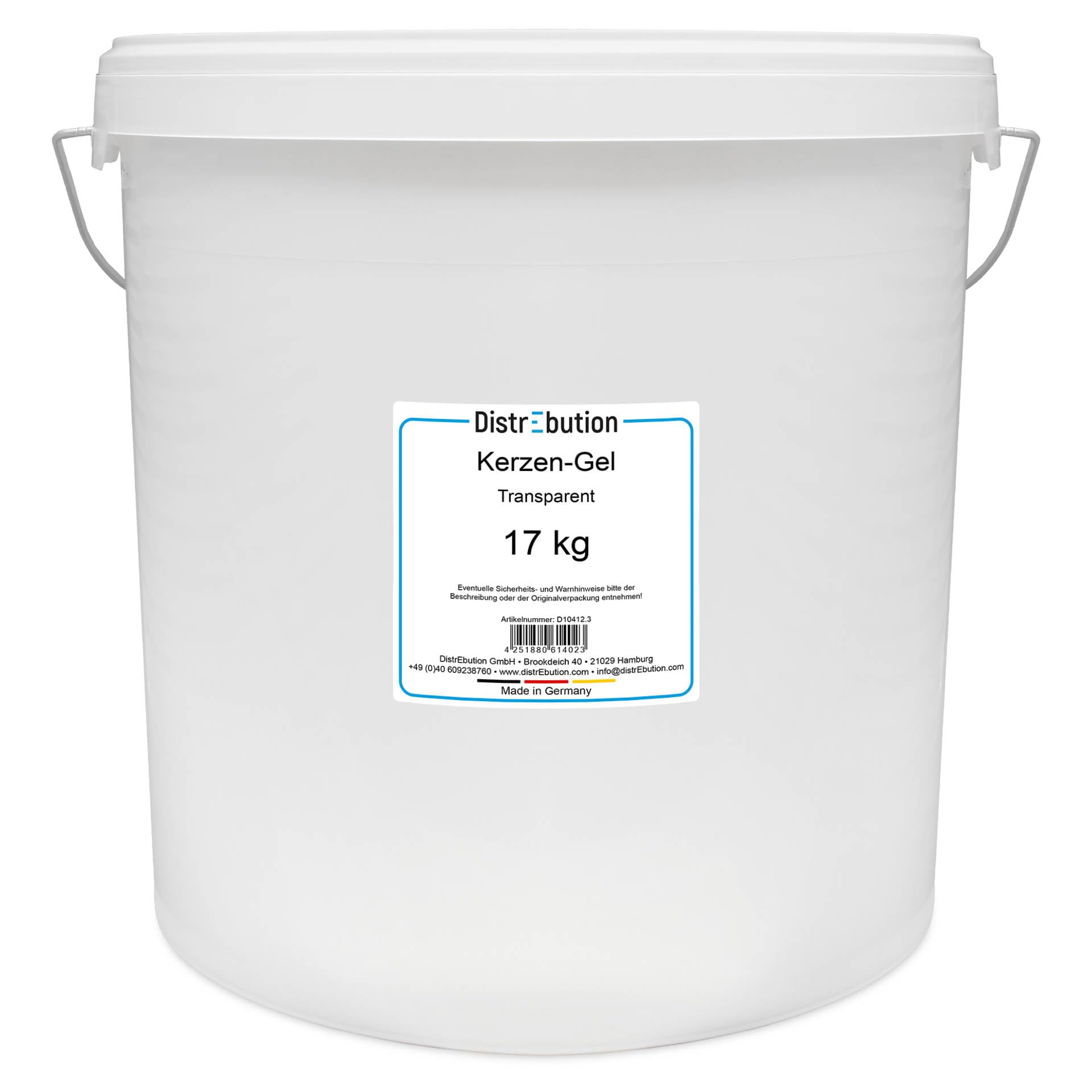 DistrEbution Kerzen-Gel transparent 17kg Gelwachs zum Kerzen gießen & Gelkerzen selber Machen