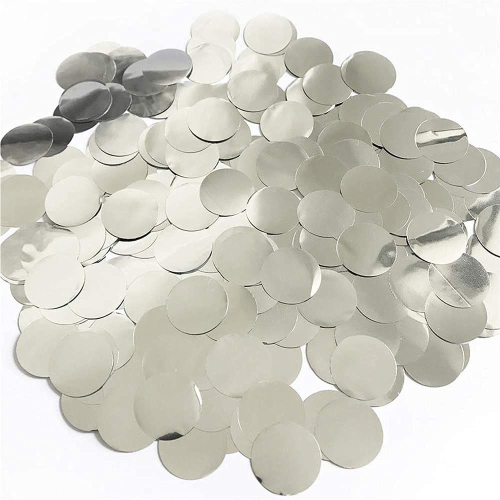 Cenpek Silver 1.5Cm Foil Confetti Round Tissue Paper Table Confetti Dots For Wedding Birthday Party Decoration, 17.6 Oz