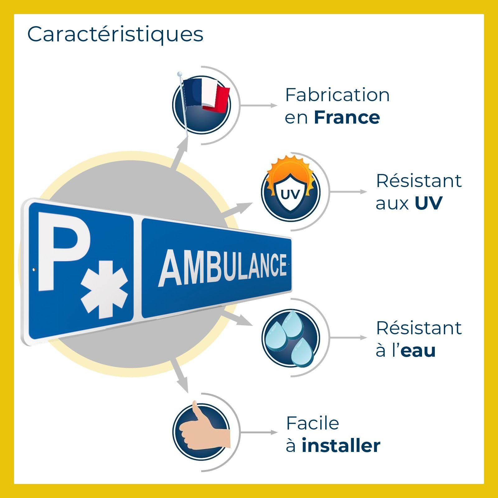 DECOHO - Panneau de signalisation pour parking · Accueil - 48 x 10 cm - Bleu