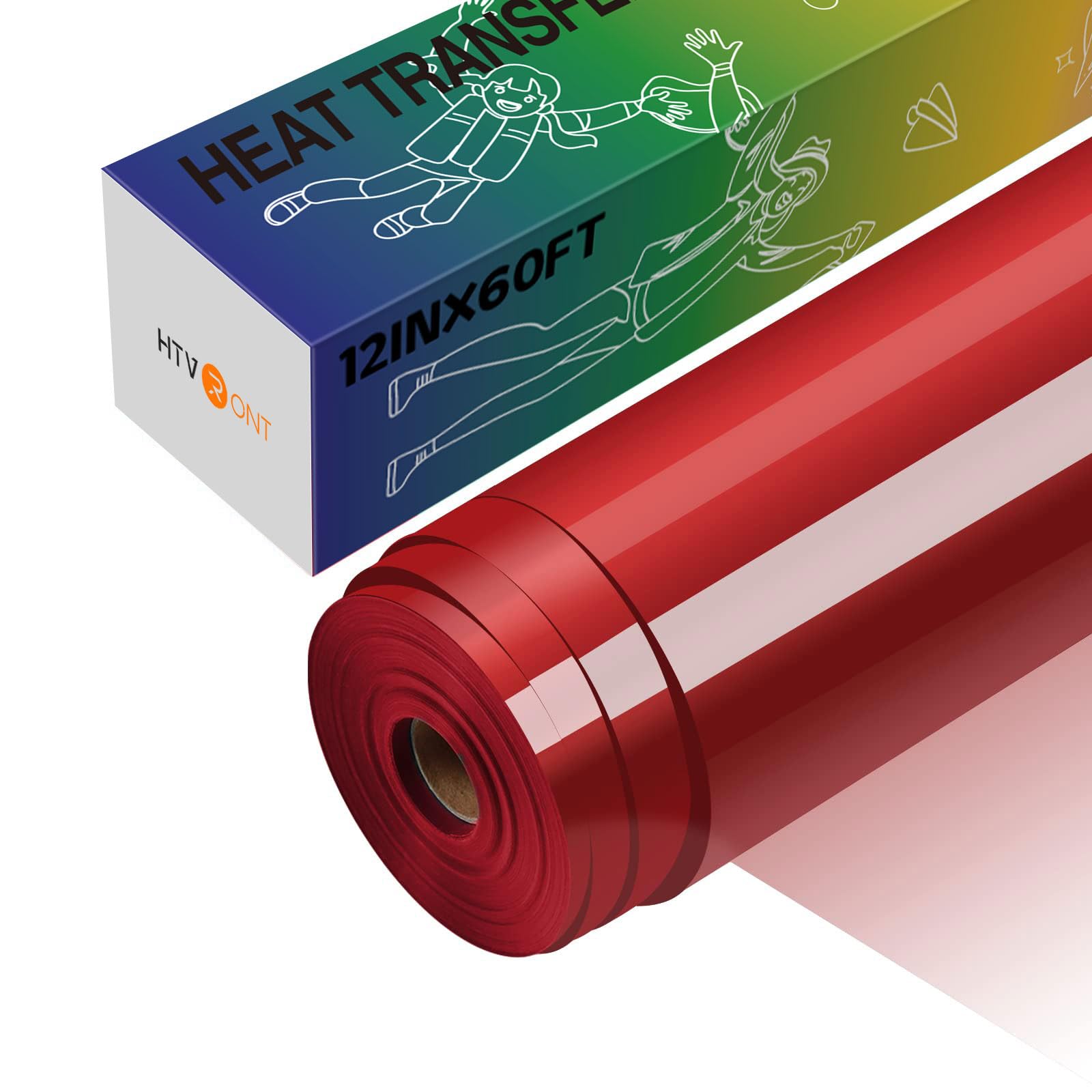 Vinyle pour transfert thermique rouge anti-décollement de 18,2m