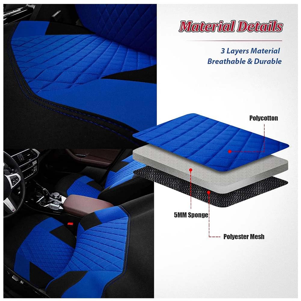 Fundas Asientos Coche para Toyota Yaris Cross SUV 2021-2026,Transpirable Antideslizante Cubreasientos De Tela Protectores, Accesorios Coches Interior,C/Blue-5Seat