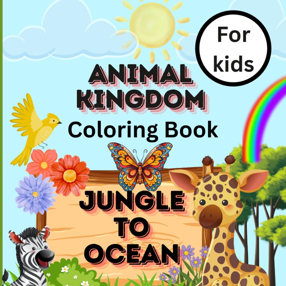 Fun and Easy Coloring Pages of Forest Animals, Birds, Butterflies, and Fish for Kids: Coloring book