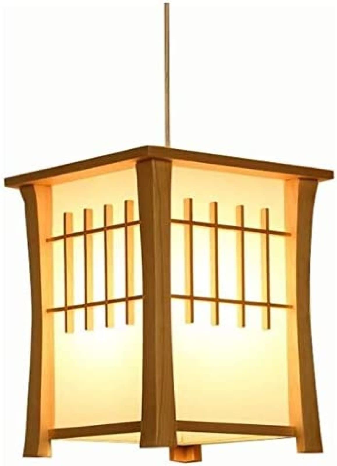 Japoński prosty kwadratowy pergaminowy klosz z litego drewna sufitowa lampa wisząca oświetlenie wewnętrzna restauracja kawiarnia salon kuchnia dekoracja korytarza sufitowa lampa wisząca E27