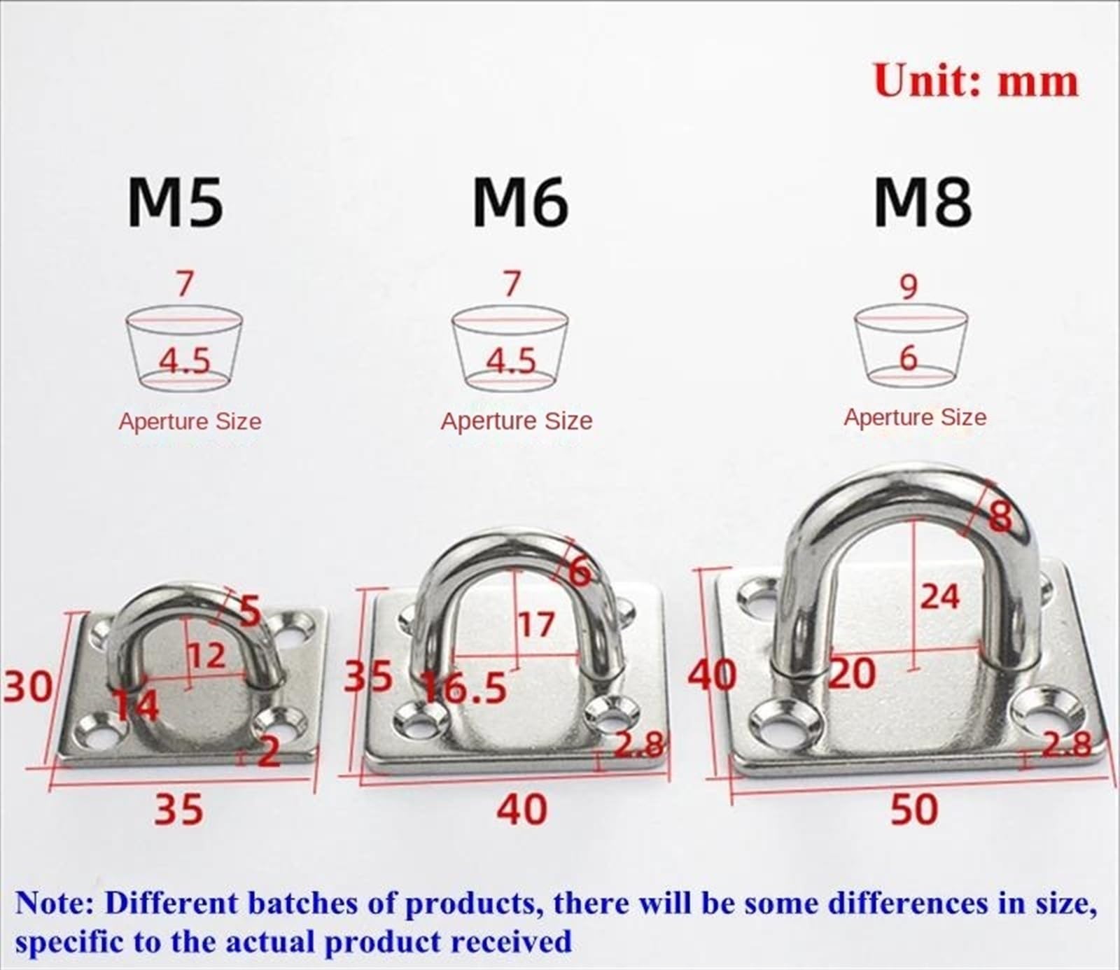 Amazon.co.jp: zydedp M5 M6 M8 304 ステンレススチール U字型