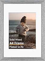 Vista 151 de KINLINK Marco de Fotos 11x14 Natural, Marco de Madera Maciza 11x14 con Plexiglás Acrílico para Fotos 5x7/8x10 Con Paspartú, Exhibición de Mesa