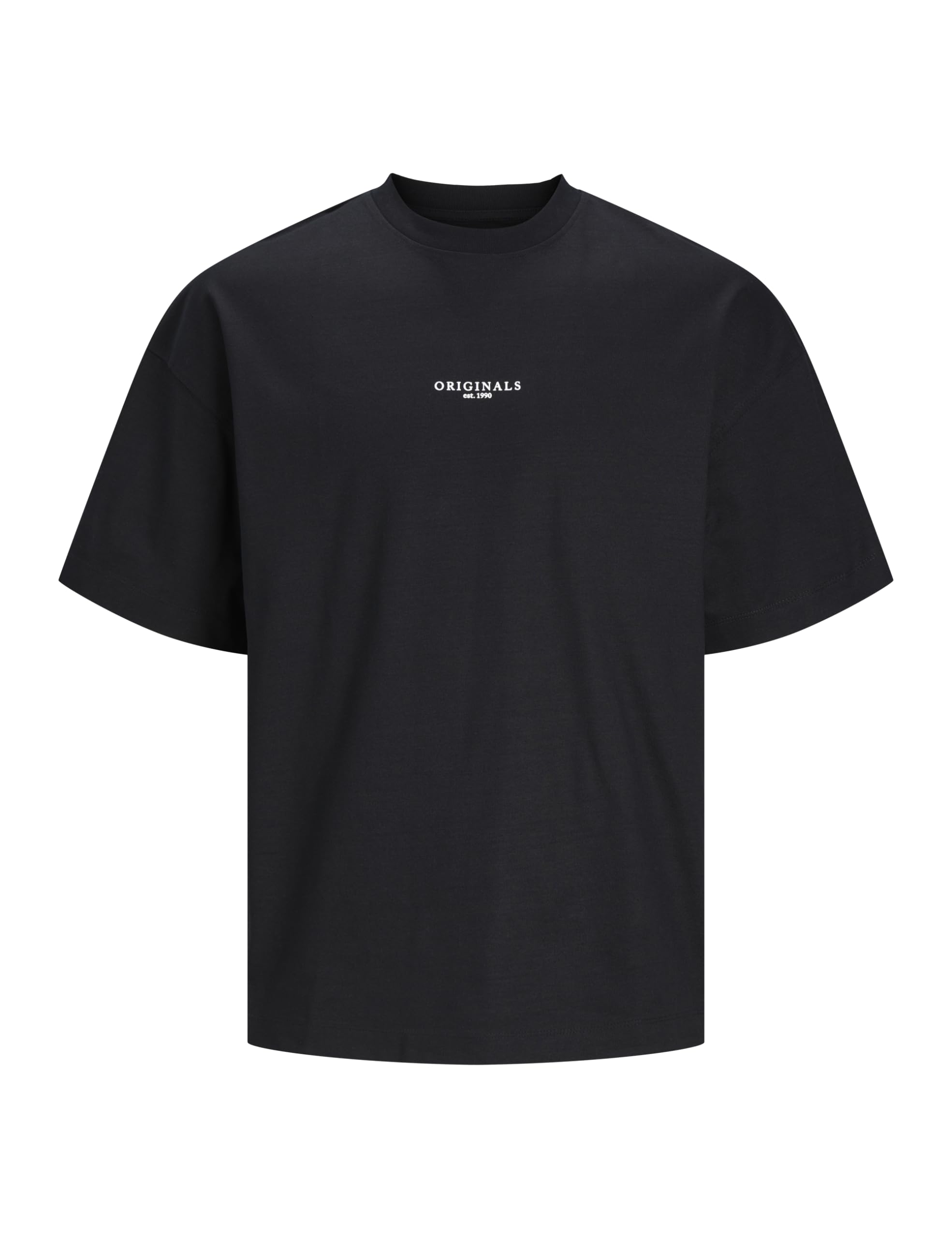 Jack & Jones Men's Black Jorsantorini Tee Ss Crew Neck T-Shirt, M