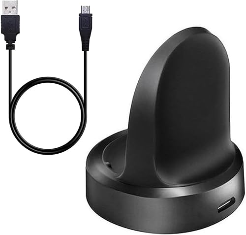 Threeeggs Compatible con cargador Gear S3, cable de carga de repuesto para Samsung Gear S3 Classic/Frontier Smart Watch (negro)