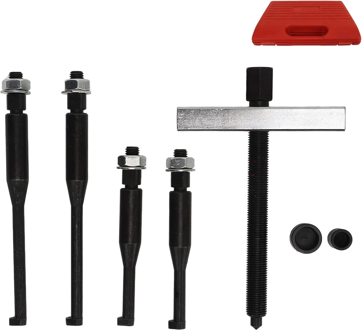 Extractor de volante, juego de herramientas universales para extracción de volante, acero al carbono anodizado tratado térmicamente con caja de almacenamiento para reparación y mantenimiento de
