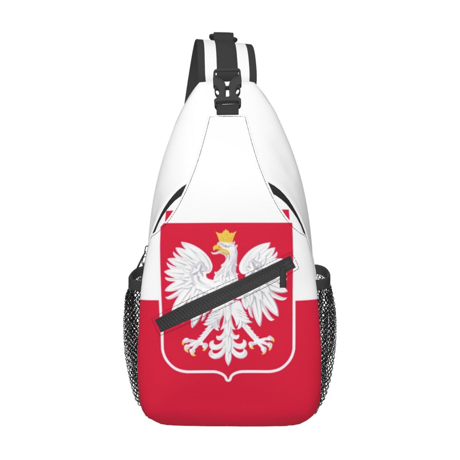 skdjowu Poland Flag Sling Bag Crossbody Backpack Polish Travel Hiking Daypack Shoulder Chest Bag for Women Men