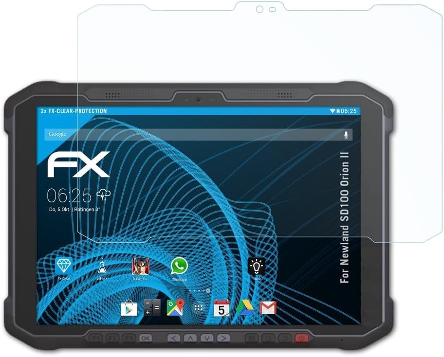 atFoliXScreen Protection Film compatible with Newland SD100 Orion II Screen Protector, ultra-clear FX Protective Film (2X)