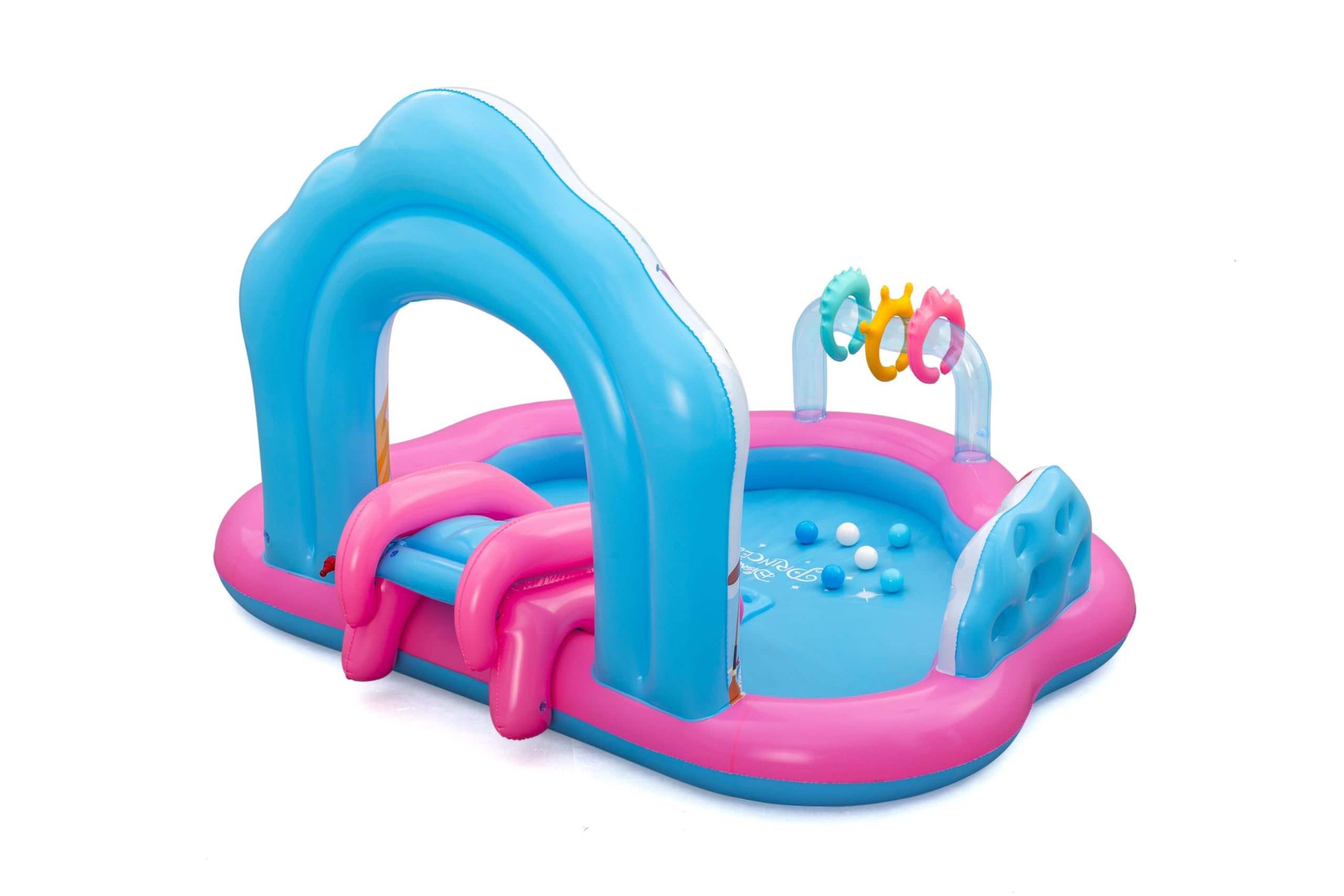 Bestway 7'3" x 6'4" x 55"/2.21mx 1.93mx 1.40m Centro de Juegos Disney Princess Enchanted Palace