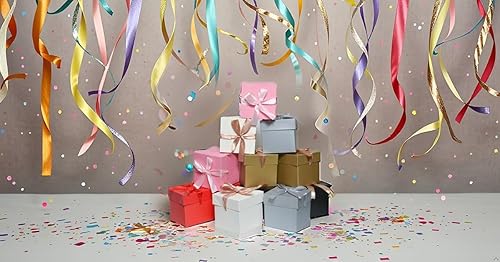 Vista 52 de Paquete de 12 cajas de regalo con tapas, cajas cuadradas anidadas con tapas para el día del padre, graduaciones, bodas, cumpleaños y Navidad, caja