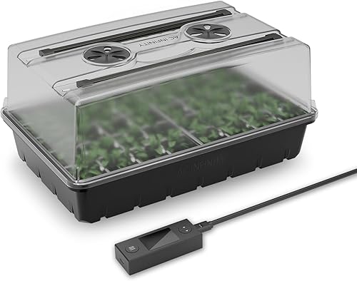 AC Infinity Cúpula de humedad, kit de germinación con barras de luz LED de crecimiento, bandeja de goteo resistente, bandeja de plántulas de 5 x 8