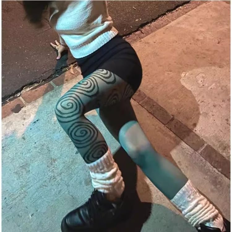 Whimsy Twee Funky Tights Women Emo Whimsical Colorful Patterned Tights Y2k Stockings Gothic Accessories4