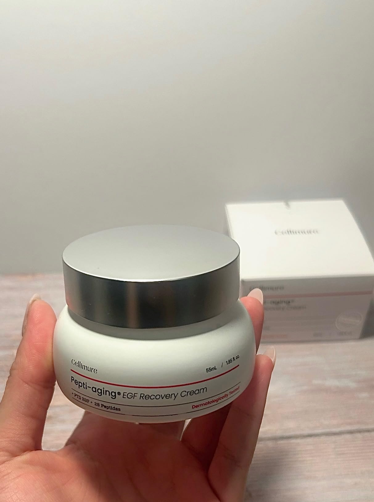 Cellimure Pepti-aging EGF Recovery Cream - Barrier Repair Face Moisturizer for Damaged Skin, Intensive Peptide Cream for Anti-Aging & Fine Lines, K-Beauty, 1.85 fl.oz